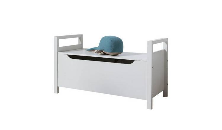 Noa & Nani Osman Toy Box With Cushion - White