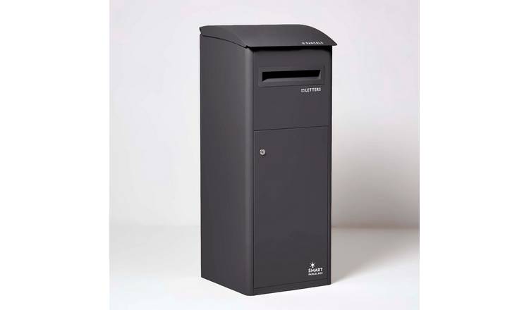 Smart Parcel Box Galvanised Steel Extra Large Slanted Top Parcel Box - Black