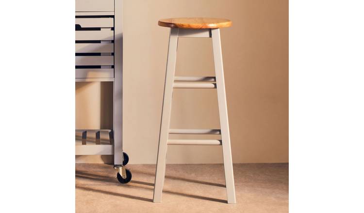 Orsina Chester Wooden Bar or Kitchen Stool – Natural and Grey