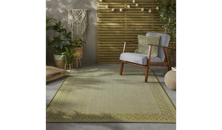 Mega Flooring Green Modern Bordered Rug - 160 x 230cm