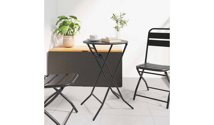 Walplus Metal Garden Table - Anthracite - 50 x 50 x 72 cm