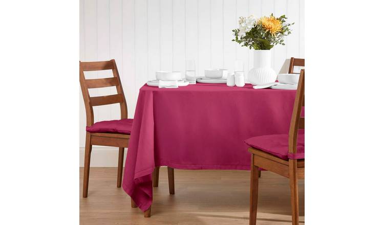 Homescapes Cotton Tablecloth - 137 x 228 cm - Burgundy