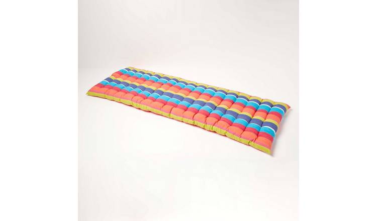 Homescapes 3 Seater Multicoloured Stripe Bench Cushion