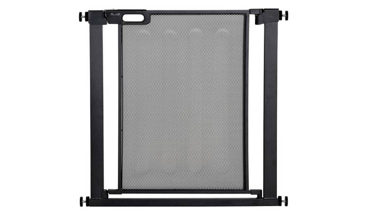 PawHut Pressure Auto Closing Double Locking Pet Safety Gate - 75-82cm - Black