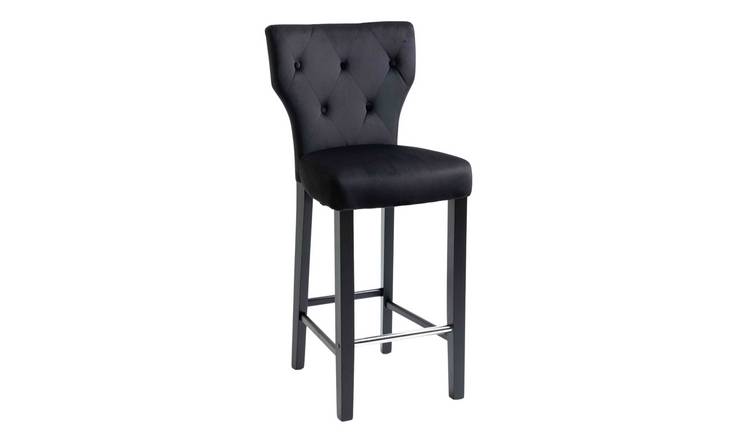 Orsina Decatour Fabric Bar Stool – Black