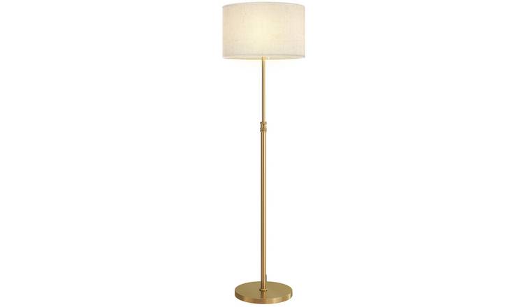 HOMCOM Remote Dimmable Linen Floor Lamp - Gold