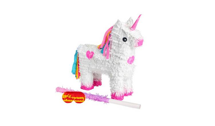 Fax Potato 3pc Unicorn Pinata Set with Stick & Blindfold - Pink Stick