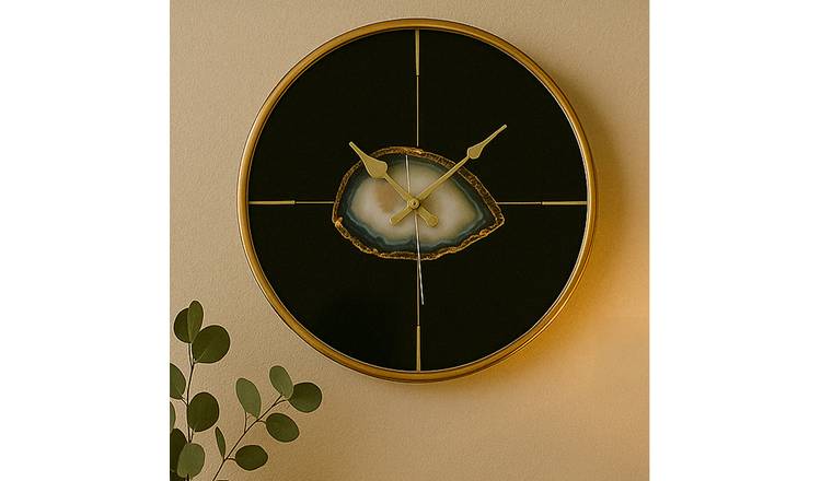 Orsina Celina Round Wall Clock - Black and Gold
