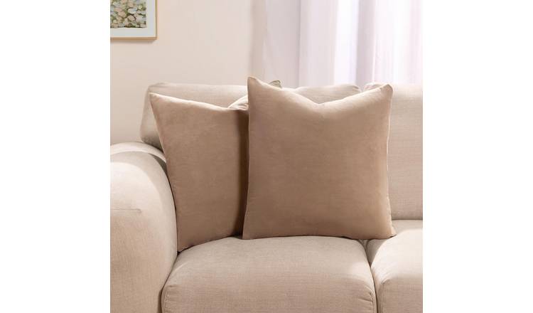 OHS 2 Pack Matte Velvet Cushion Covers 45 x 45cm - Natural