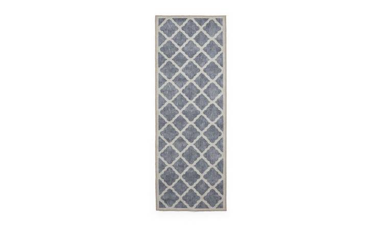 Mega Flooring Grey Modern Geometric Runner - 76 x 230cm