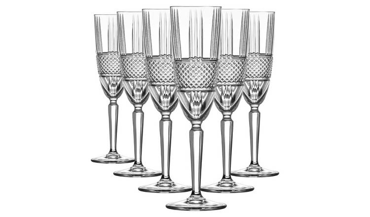 RCR Crystal Brillante Glass Champagne Flutes 190ml - Pack of 6