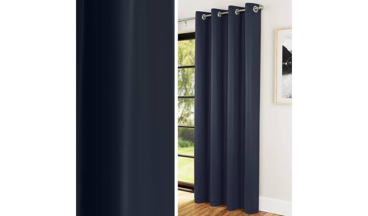Enhanced Living Nightfall Eyelet Single Door Curtain - 168 x 214cm - Navy