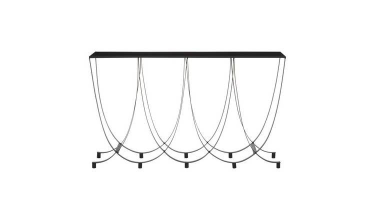 Orsina Trento Glass Top Console Table – Black