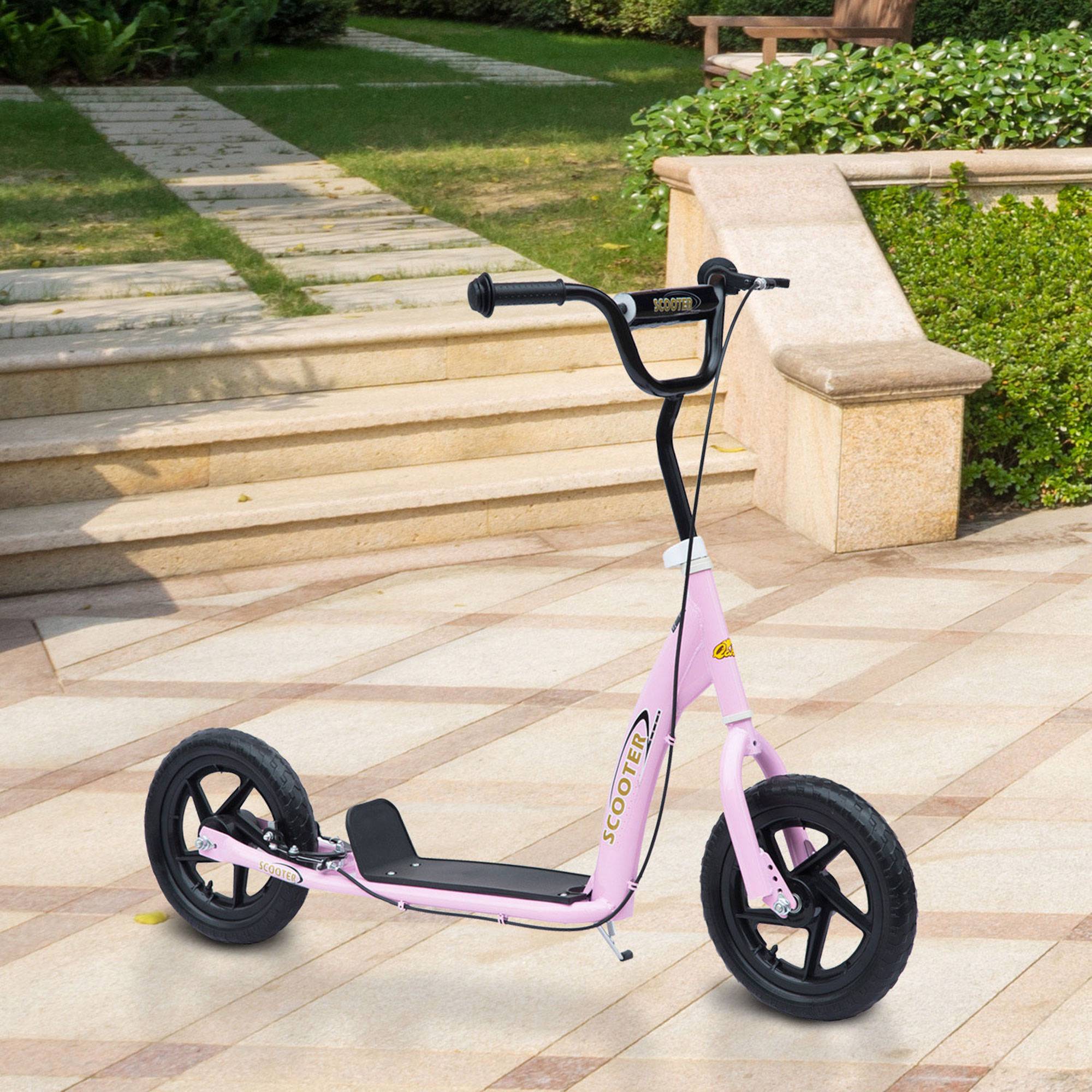 HOMCOM 5 to 12 Years 12 Inch Adjustable Kick Scooter – Pink - Image 2