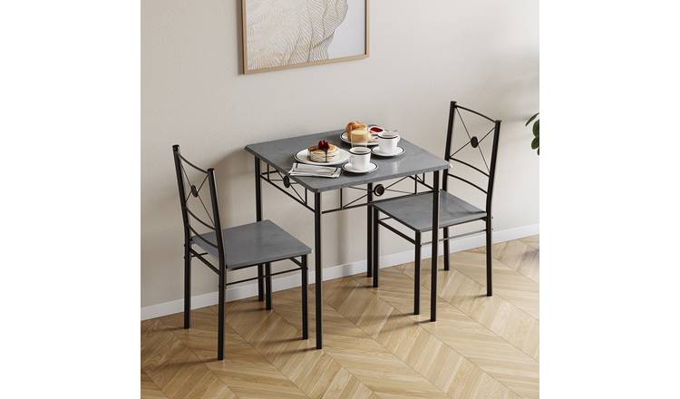 Vida Designs Roslyn 2 Seater Dining Set - Concrete Grey