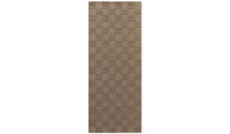 Hanse Home Brown Scala Geometric Checkered Runner Rug - 80 x 200cm