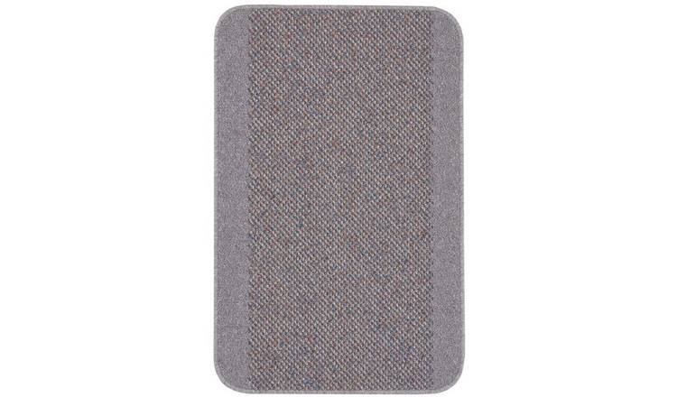 The Rugs Grey Washable Bordered Rug - 80 x 140cm