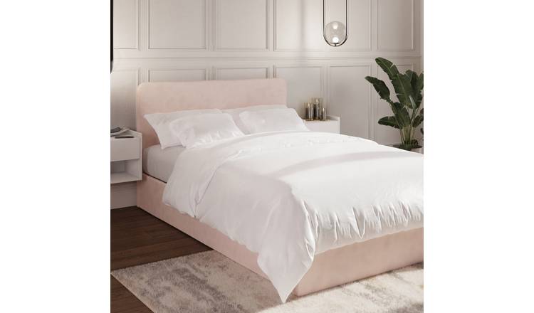 GFW Chiswick Small Double Velvet Side Lift Ottoman Bed - Pink