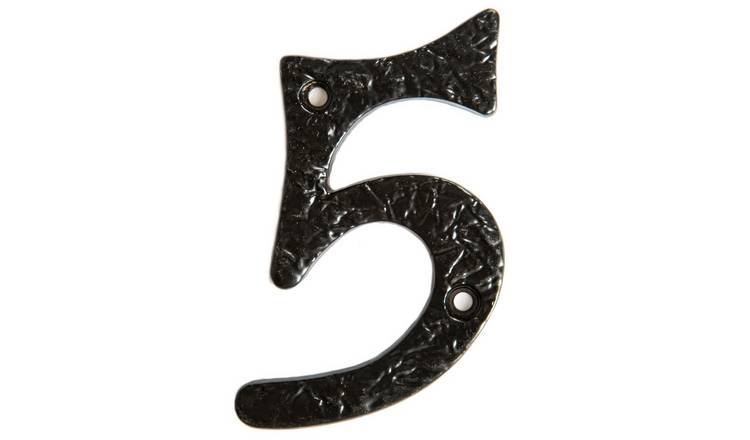 Hammer & Tongs Rustic Iron Numeral - Number 5 - Black
