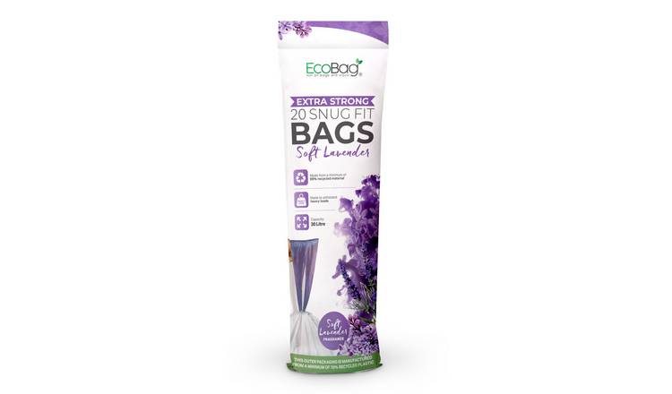 EcoBag 30L Lavender Scented Extra Strong Drawstring Bin Liners - Pack of 20