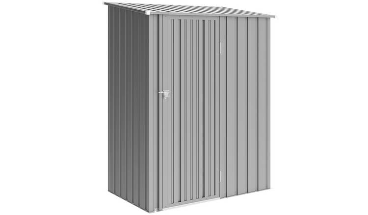 Outsunny Metal Waterproof Garden Shed with Sloped Roof - Aluminium Grey