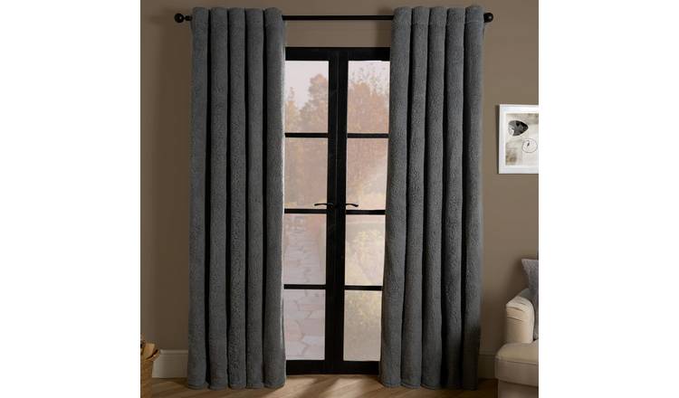 OHS Teddy Thermal Curtains 117 x 137cm - Grey
