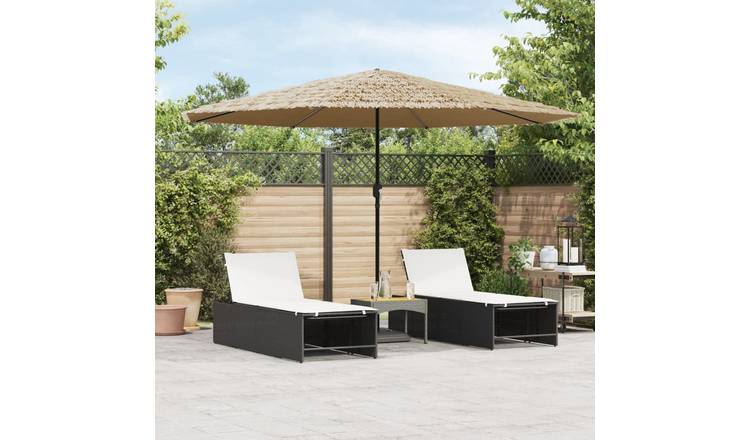 Walplus Polyester Garden Parasol - Brown - 388 x 388 x 248 cm