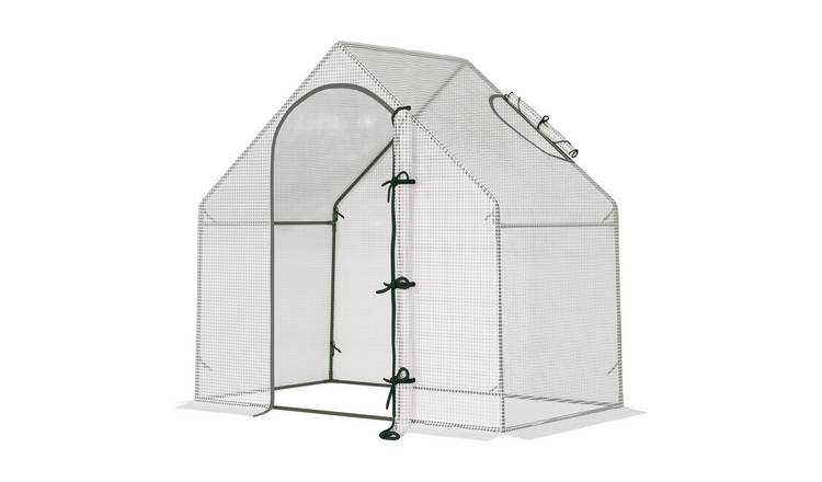 Outsunny Steel Frame Walk In Polyethylene Greenhouse – White