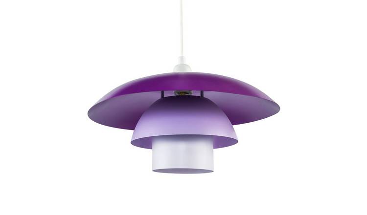 Happy Homewares Purple and Lilac Lavender Metal Pendant Shade - 38cm