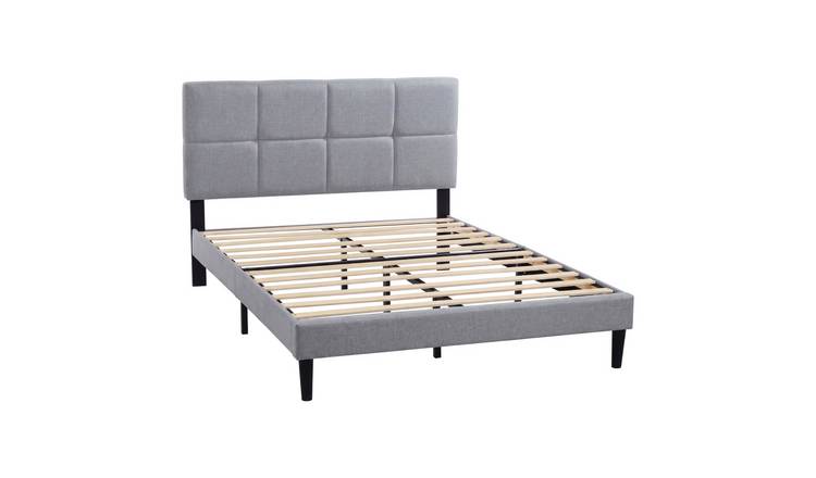 Vida Designs Velmora King Linen Fabric Bed - Light Grey
