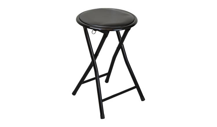 Harbour Housewares Padded Folding Stool - Black
