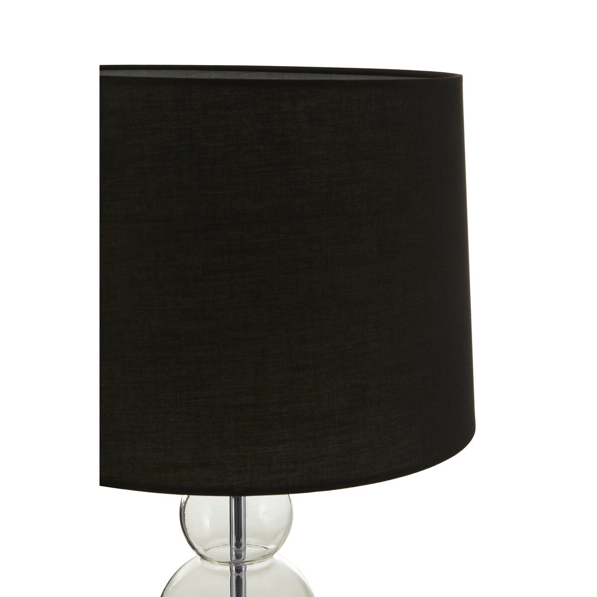 Orsina Luke Fabric Shade Table Lamp with Glass Orbs – Black and Silver - Image 2