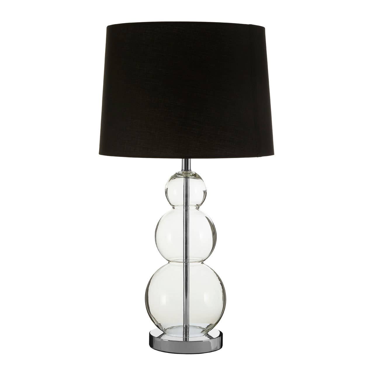 Orsina Luke Fabric Shade Table Lamp with Glass Orbs – Black and Silver - Image 5