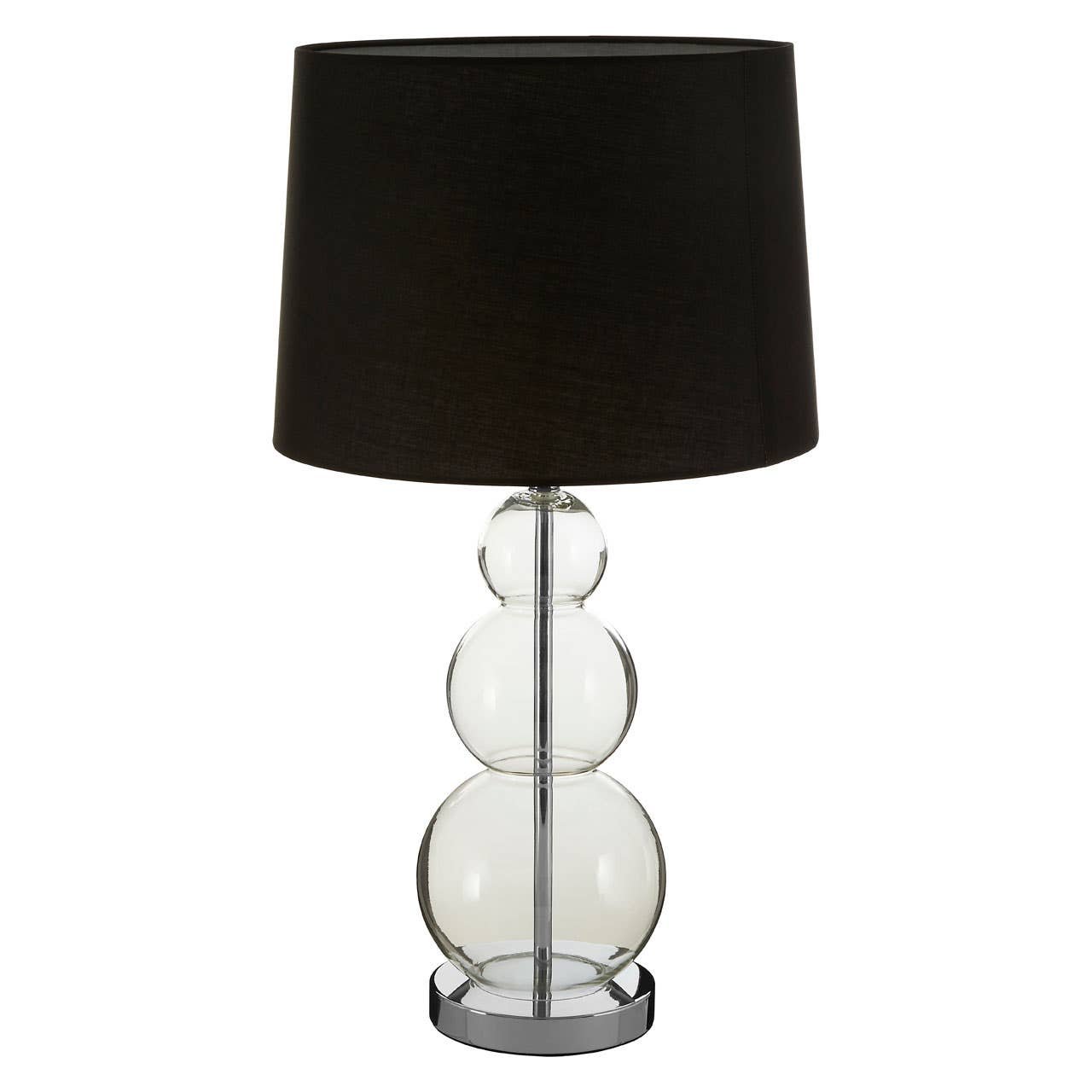 Orsina Luke Fabric Shade Table Lamp with Glass Orbs – Black and Silver - Image 6