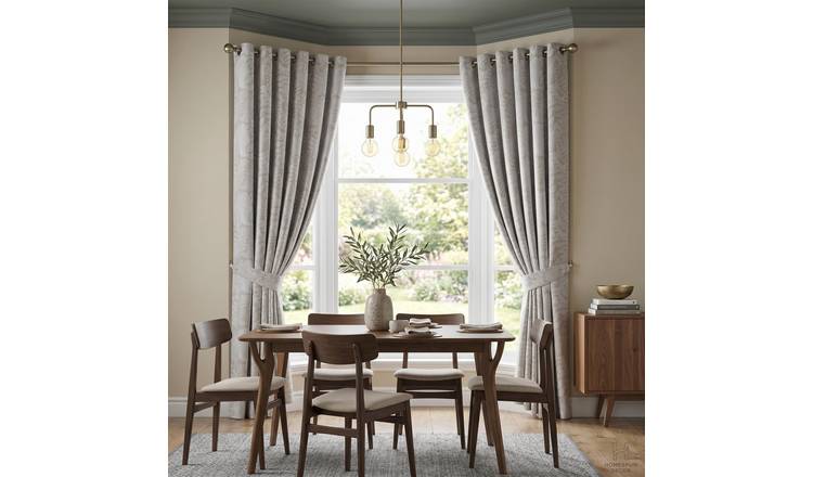Luxury Living Fern Blackout Eyelet Curtains 112cm x 137cm - Cream