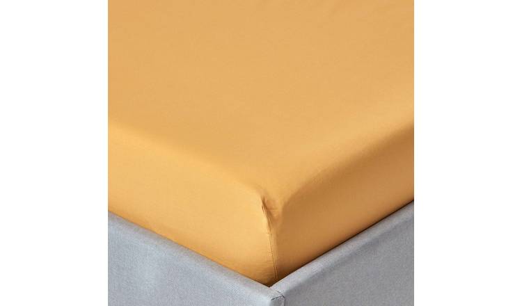 Homescapes Egyptian Cotton Mustard Deep Fitted Sheet - Single