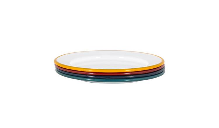 Argon Tableware White Enamel Side Plates - 4 Colours