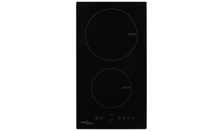 Walplus Black 2 Burner Induction Hob with Touch Control - 29 x 52 x 5.6cm