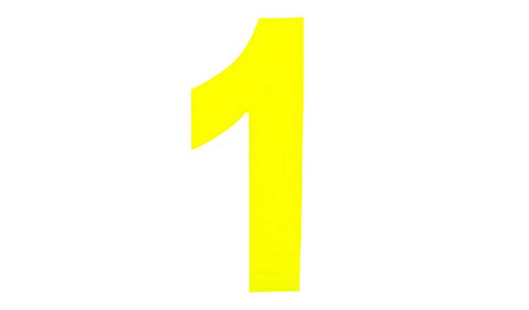 Securit No 1 Hi-Vis Bin Number - Yellow