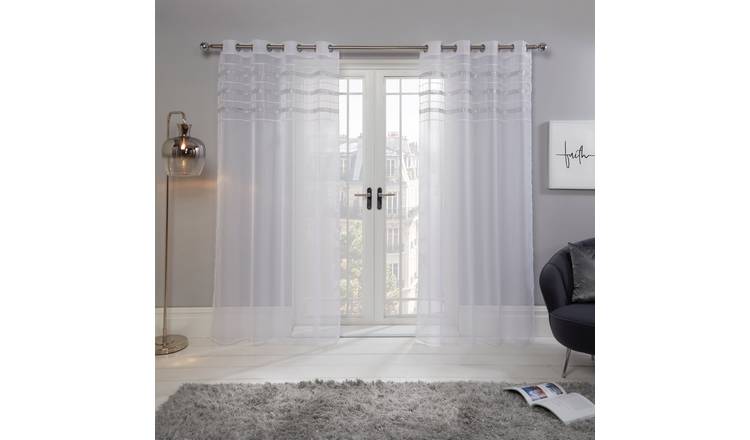 OHS Latina Voile Curtains 140 x 224cm - White