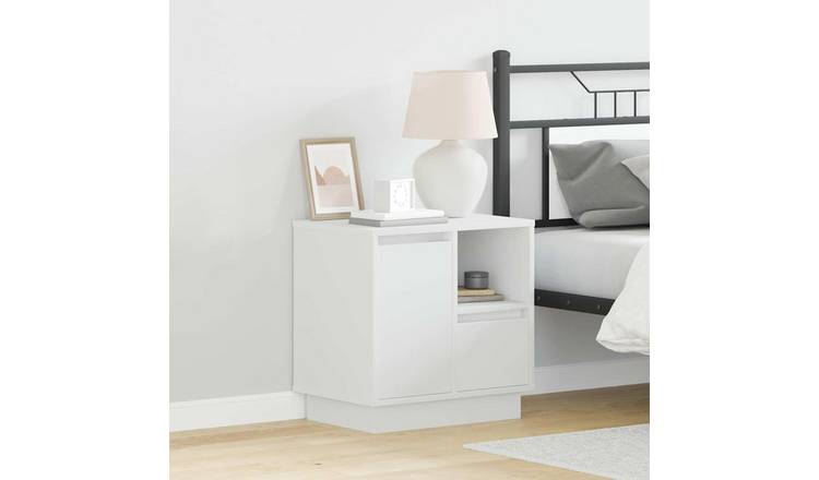 Walplus Pack of 2 2 Drawer Bedside Cabinet - White - 50 x 34.5 x 50 cm