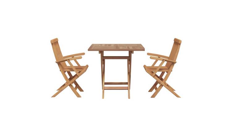 Walplus 3 Piece Garden Dining Set - Brown - 85 x 85 x 76 cm