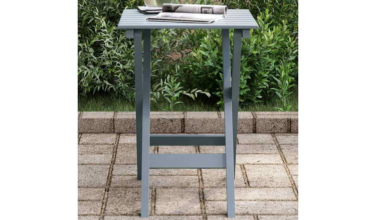 Walplus Poplar Wood Side Table Foldable - Grey - 60 x 35 x 5 cm