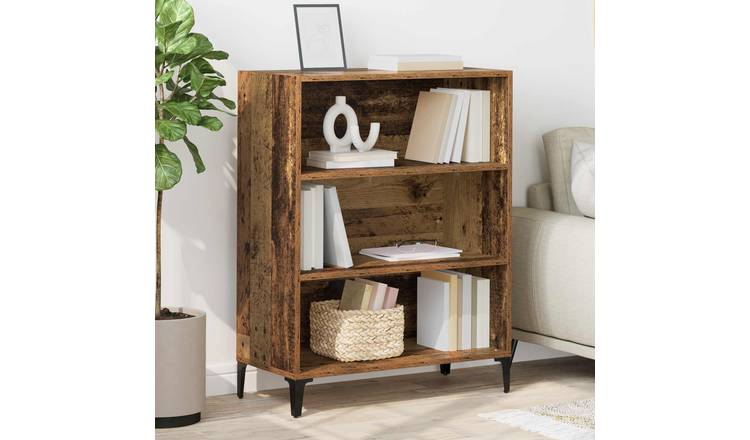 Walplus 3 Shelf Rectangular Sideboard - Old Wood - 69.5 x 34 x 90 cm
