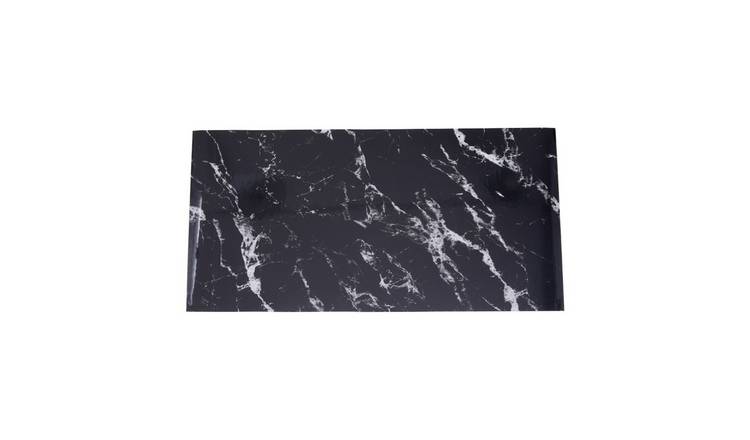 Living and Home 10 Pcs Waterproof Self-Adhesive Marble Wall Stickers - Black