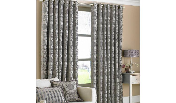 Riva Home Hanover Pencil Pleat Curtains - Silver - 168 x 183cm