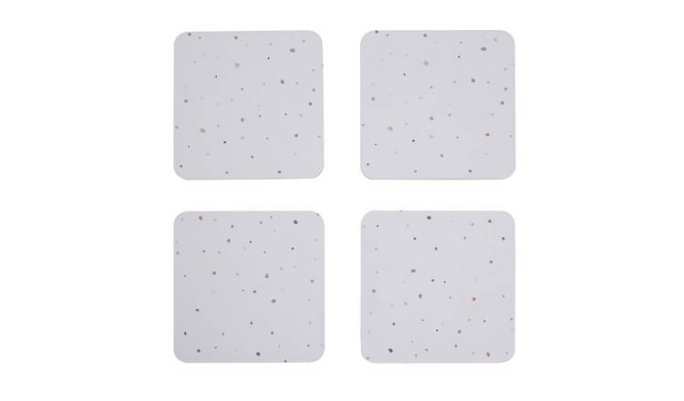 Orsina Set Of 4 Speckled Coasters - White