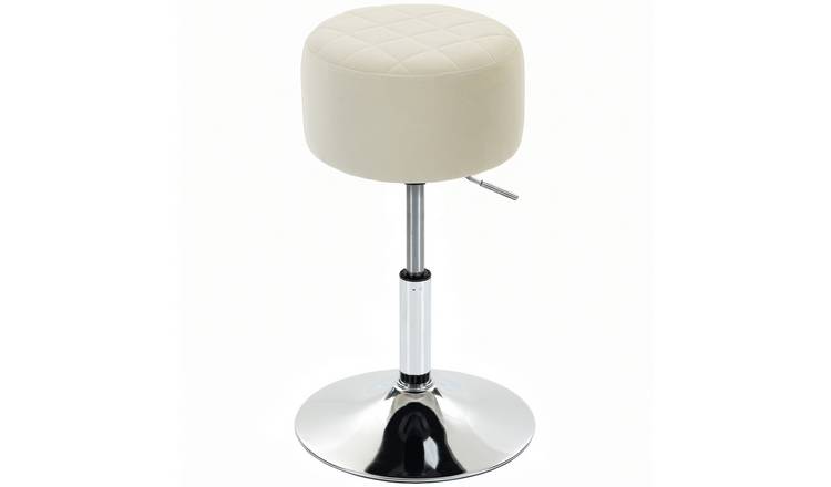 HOMCOM Velvet Adjustable Swivel Bar Stool - Beige
