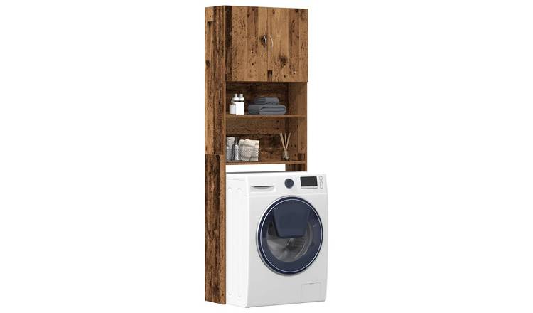 Walplus Washing Machine Cabinet Old Engineered - Old Wood - 64 x 24 x 190 cm