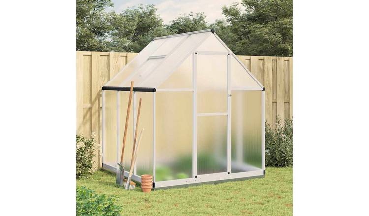 Walplus Greenhouse with Base Frame - Silver and Transparent - 169 x 169 x 202 cm